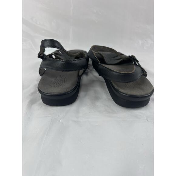 SAS Comfort Heel Strap Sandal Size 8.5WW Midnight Black Made In USA EUC - Picture 6 of 8